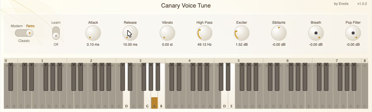 Canary Voice Tune plugin interface